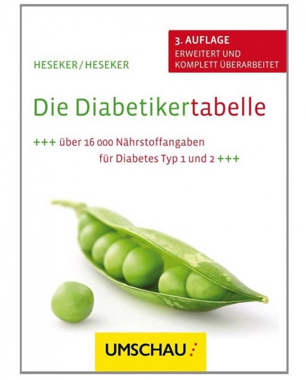 Heseker/Heseker: Die Diabetikertabelle, 3. Auflage, erweitert und komplett überarbeitet, Mai 2013, Neuer Umschau Buchverlag; ISBN: 978-3-86528-137-1.