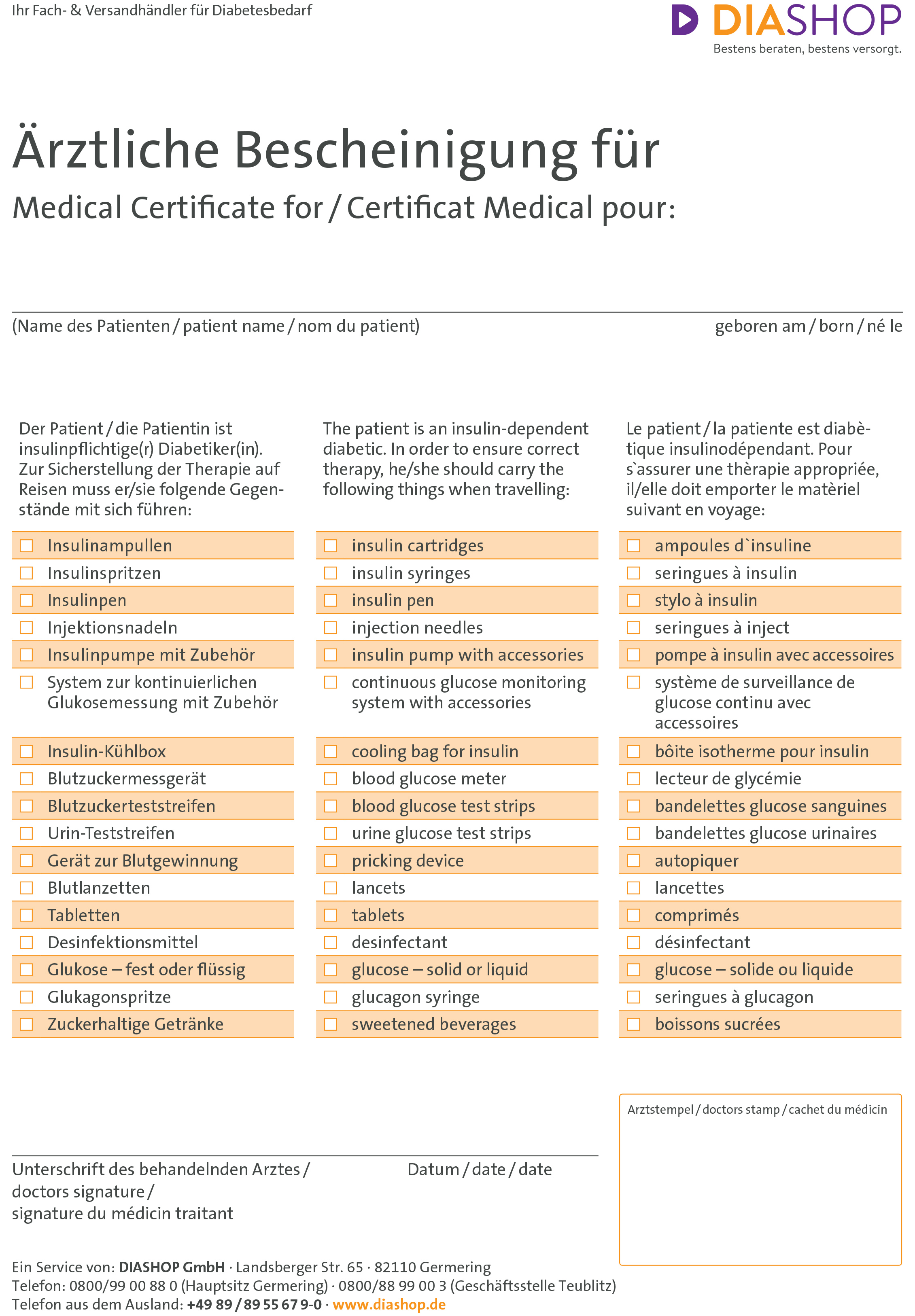 diabetes checkliste