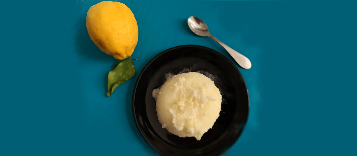 Zitronensorbet ohne Zucker
