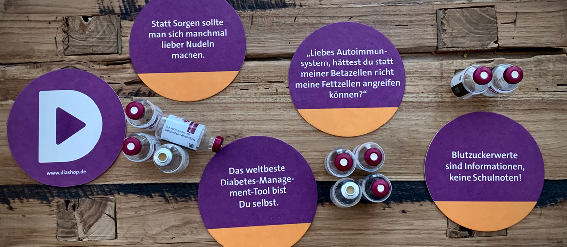 DIASHOP Bierdeckel Diabetes-Sprüche