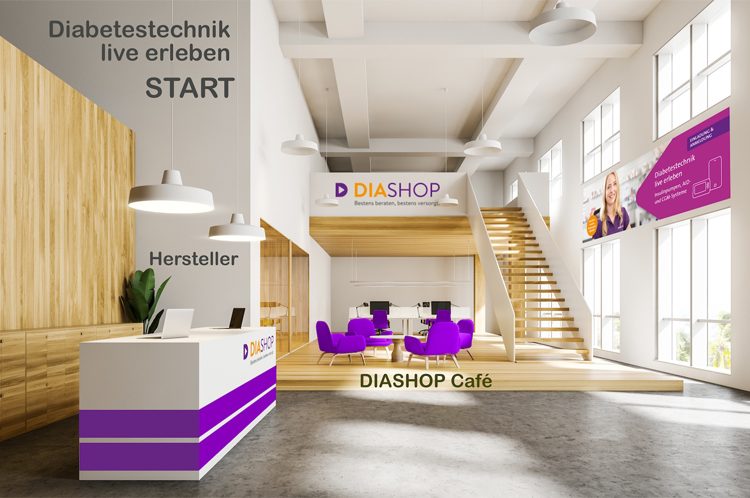 Digitale Diabetes Veranstaltungen Diabetestechnik live erleben virtuelle DIASHOP Welt